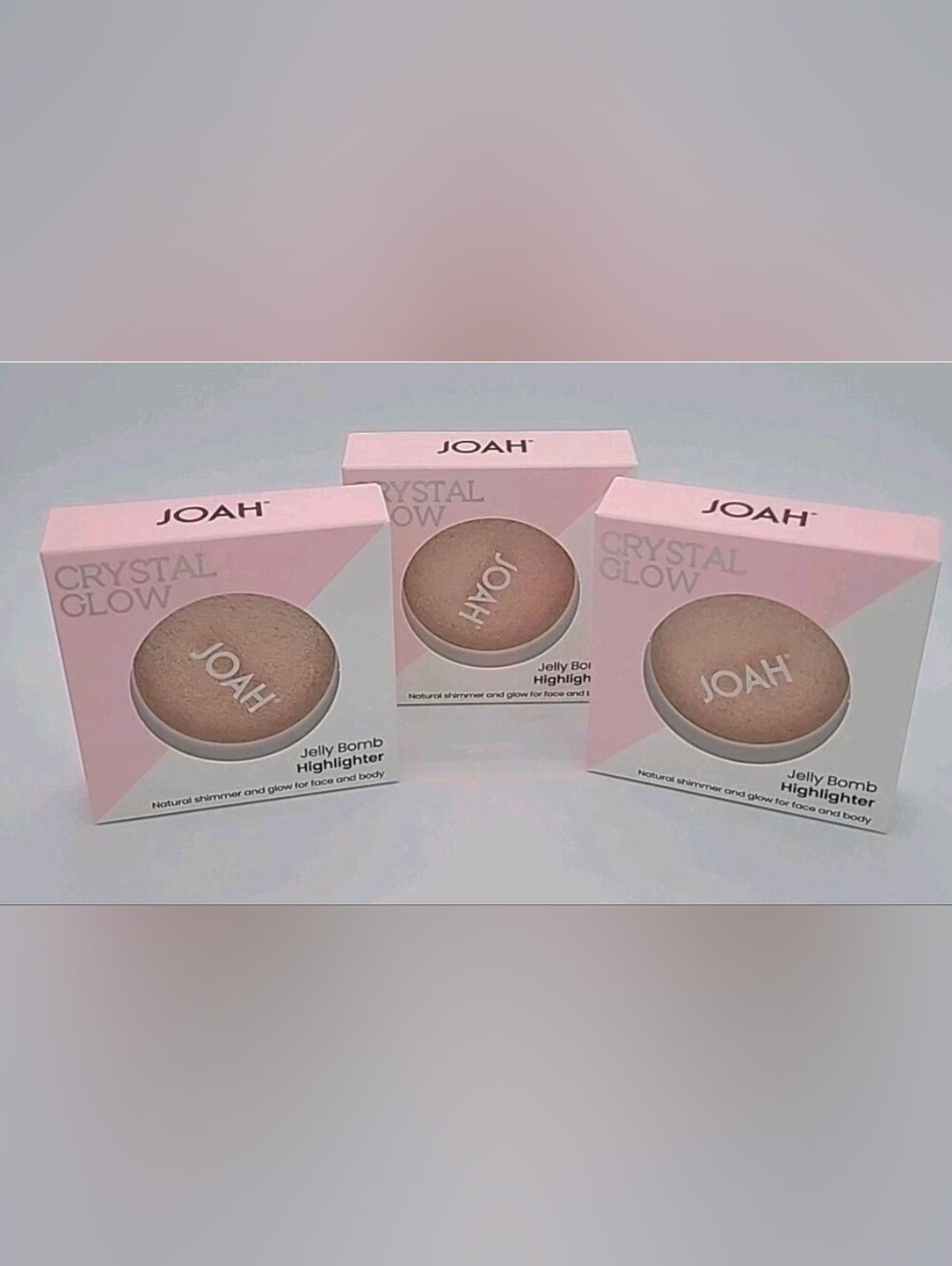 NEW 3x Joah Crystal Glow Jelly Bomb Highlighter #JCG02 0.32 oz Ea SEALED